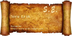 Sors Erik névjegykártya